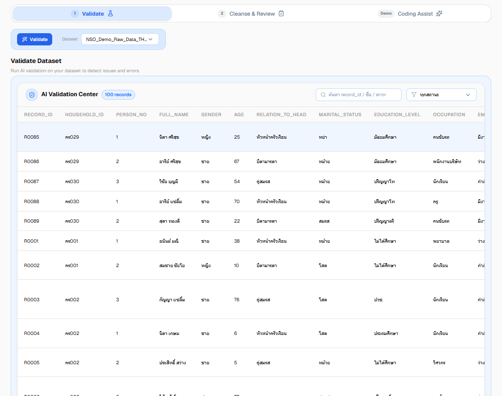 CleanSync validation dataset preview